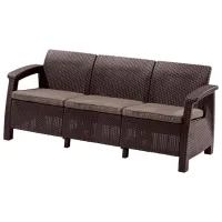 Canapea de grădină Keter Corfu Love Seat Max (223207) Plastic/ Brown