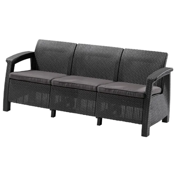 Canapea de grădină Keter Corfu Love Seat Max (223211) Plastic/ Graphite photo 1