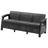 Canapea de grădină Keter Corfu Love Seat Max (223211) Plastic/ Graphite