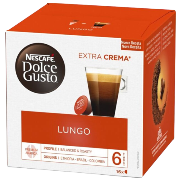 Кофе Nescafe Dolce Gusto Lungo Капсулы/ Extra Crema/ 16 капсул photo 1