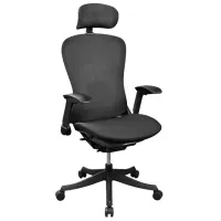 Fotoliu de birou DecoPrim Cristof Pânză, plasă acrilică/ Black