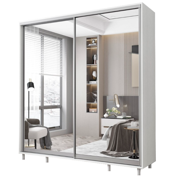 Dulap cupe Mobildor-Lux ARON S 2000 8681 200 x 60 x 220 / LPAL / Alb briliant photo 1