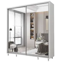 Шкаф cupe Mobildor-Lux ARON S 2000 8681 200 x 60см x 220 / LPAL / Бриллиантовый белый