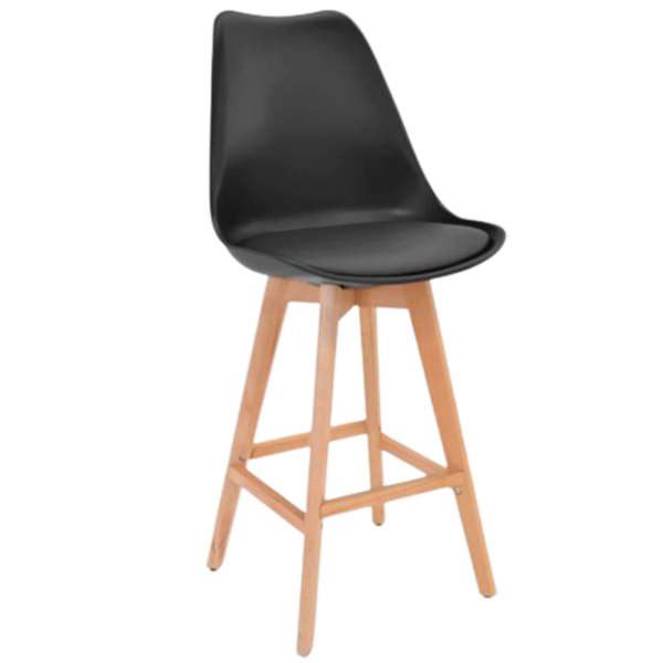 Scaun de bar Deco Jerry Plastic/ Lemn/ Black photo 1 Scaun de bar Deco Jerry Plastic/ Lemn/ Black photo 1