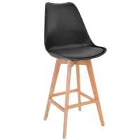 Scaun de bar Deco Jerry Plastic/ Lemn/ Black