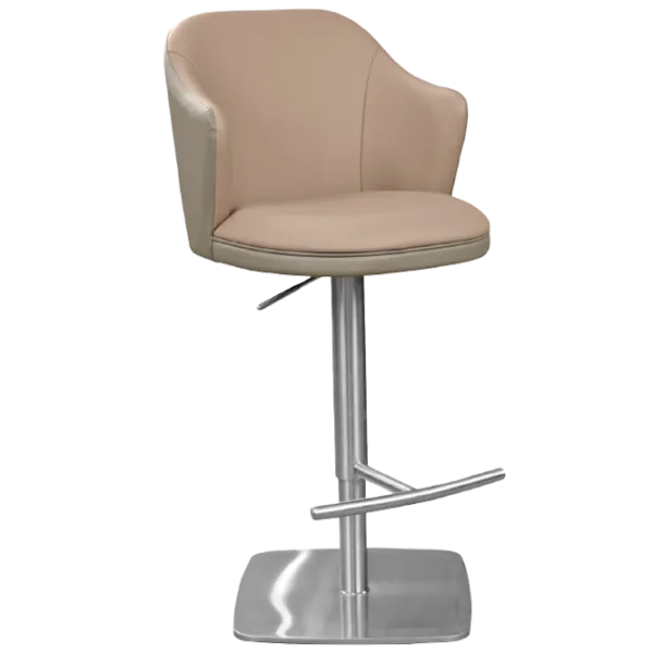 Scaun de bar Deco C118A-55 Piele eco/ Metal/ Light Grey photo 1