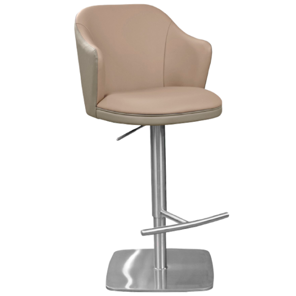 Scaun de bar Deco C118A-55 Piele eco/ Metal/ Light Grey photo 1