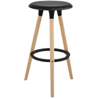 Барный стул Deco Simplex Пластик/ Дерево/ Черный