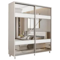 Гардероб Раздвижной Mobildor-Lux Aron 2300 K3 8681 230 x 60см x 220 / ЛДСП / Бриллиантовый белый