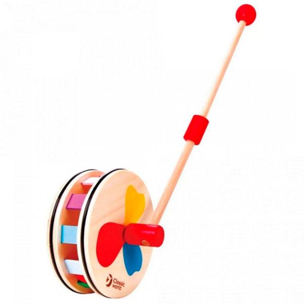 Jucărie din lemn Classic World Push Rainbow 1+/ Dezvoltare photo 1
