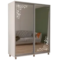 Dulap cupe Mobildor-Lux ARON 2100 desen 8681 210 x 60 x 220 / LPAL / Alb briliant