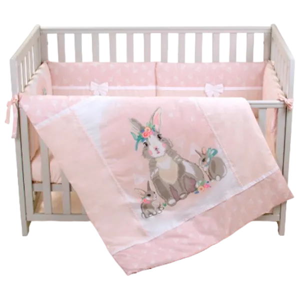Lenjerie de pat pentru copii Veres Summer Bunny (2600000090940 ) Bumbac , hollofayber/ Pink Bunny photo 1