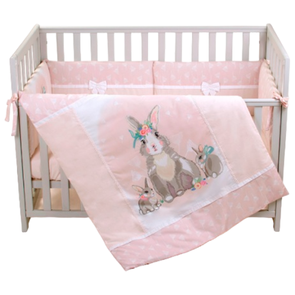 Lenjerie de pat pentru copii Veres Summer Bunny (2600000090940 ) Bumbac , hollofayber/ Pink Bunny photo 1