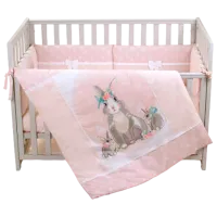 Lenjerie de pat pentru copii Veres Summer Bunny (2600000090940 ) Bumbac , hollofayber/ Pink Bunny