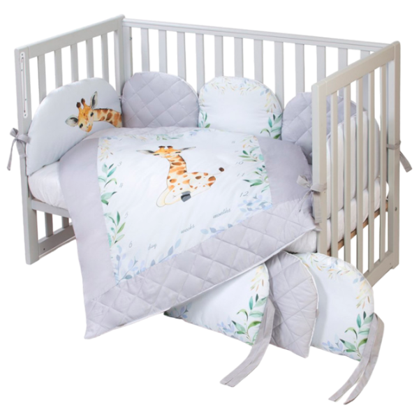 Lenjerie de pat pentru copii Veres Giraffe (2600000087612 ) Bumbac , hollofayber/ Gray White photo 1 Lenjerie de pat pentru copii Veres Giraffe (2600000087612 ) Bumbac , hollofayber/ Gray White photo 1