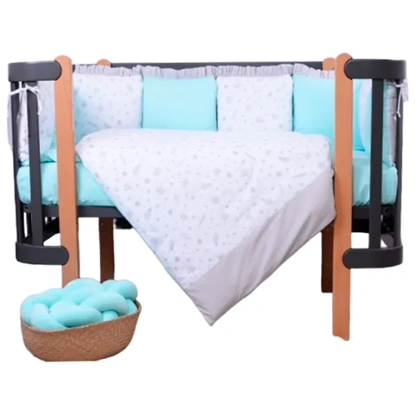Lenjerie de pat pentru copii Veres Grace (2600000096447 ) Bumbac , hollofayber/ White Mentol photo 1 Lenjerie de pat pentru copii Veres Grace (2600000096447 ) Bumbac , hollofayber/ White Mentol photo 1