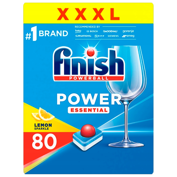 Capsule FINISH Power Essential Lemon 80 tab comprimate / pentru îndepartarea murdăriei photo 1