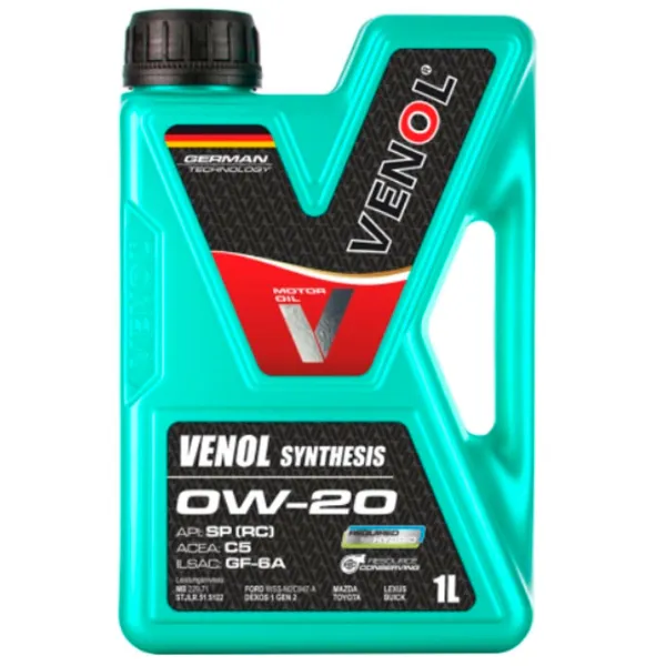 Моторное масло Venol Synthesis 0W-20 0W-20 1 л синтетическое photo 1