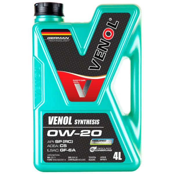 Моторное масло Venol Synthesis 0W-20 0W-20 4 л синтетическое photo 1