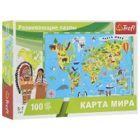 Пазл 2D Trefl World Map 5+/ Количество деталей: 100