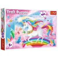 Пазл 2D Trefl Into the crystal world of unicorns 5+/ Количество деталей: 100