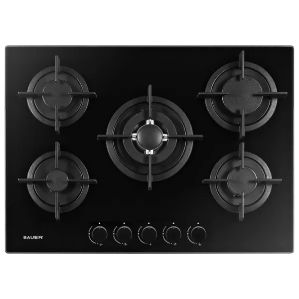 Plită încorporabilă pe gaz Bauer GH-705 BG02 Sticlă călită/ Black photo 1