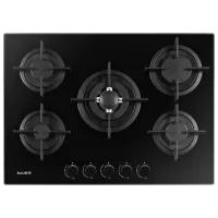 Plită încorporabilă pe gaz Bauer GH-705 BG02 Sticlă călită/ Black