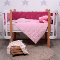 Детское постельное бельё Veres Velour Rainbow (2600000095013 ) Хлопок, холлофайбер, велюр/ Розовый Белый