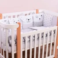 Детское постельное бельё Veres Smiling Animals (2600000099646 ) Хлопок, холлофайбер, софтфайбер/ Серый Белый