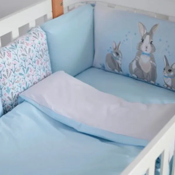 Детское постельное бельё Veres Summer Bunny (2600000101547 ) Хлопок, силикон, синтепон/ Синий Белый photo 1 Детское постельное бельё Veres Summer Bunny (2600000101547 ) Хлопок, силикон, синтепон/ Синий Белый photo 1