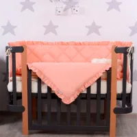 Lenjerie de pat pentru copii Veres Macaroon Peach (2600000096454 ) Bumbac, hollofayber, velur/ Orange Beige