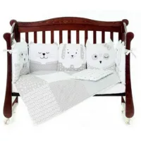 Lenjerie de pat pentru copii Veres Smiling Animals (216.07) (2600000068949 ) Bumbac/ Gray White