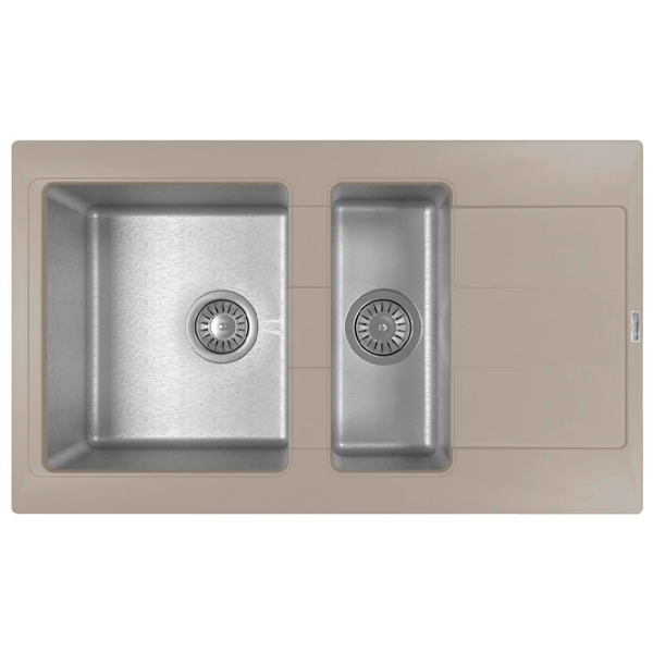 Кухонная мойка Florentina Combi 860 K 86 x 51 / Искусственный камень / Серый photo 1