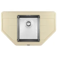 Chiuvetă Florentina Combi 800C 80 x 50 / Piatră artificială / Champagne