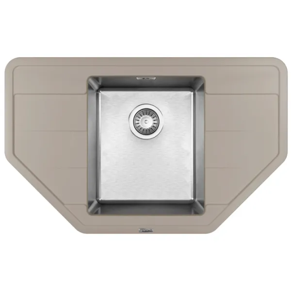 Кухонная мойка Florentina Combi 800C 80 x 50 / Искусственный камень / Серый photo 1