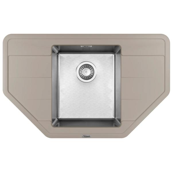 Кухонная мойка Florentina Combi 800C 80 x 50 / Искусственный камень / Серый photo 1