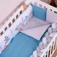 Детское постельное бельё Veres Scandi blue (2600000098397 ) Хлопок, холлофайбер, велюр/ Синий Белый