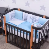 Детское постельное бельё Veres Teddy Boy-2 (2600000096461 ) Хлопок, холлофайбер, велюр/ Синий Белый