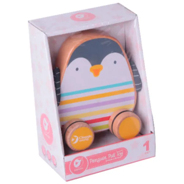 Jucărie din lemn Classic World Penguin Pull 1+/ Dezvoltare photo 1