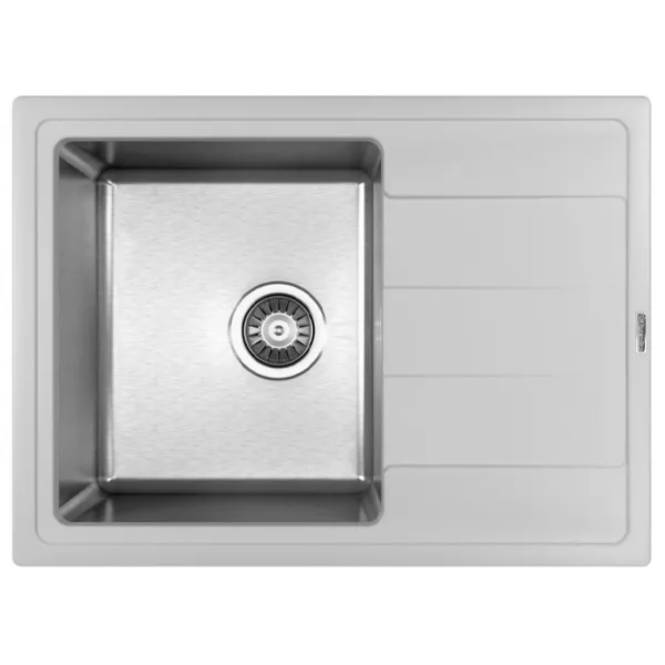 Chiuvetă Florentina Combi 650 65 x 48 / Piatră artificială, inox / Jasmin photo 1
