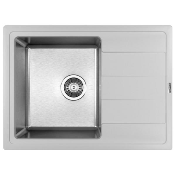 Chiuvetă Florentina Combi 650 65 x 48 / Piatră artificială, inox / Jasmin photo 1