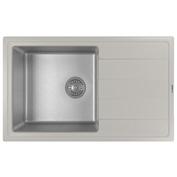 Chiuvetă Florentina Combi 780 78 x 48 / Piatră artificială, inox / Gray photo 1