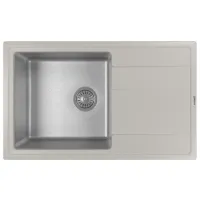 Chiuvetă Florentina Combi 780 78 x 48 / Piatră artificială, inox / Gray