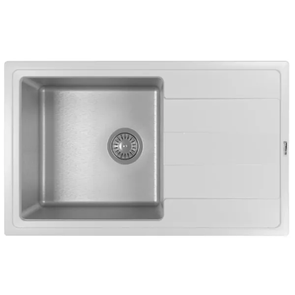 Chiuvetă Florentina Combi 780 78 x 48 / Piatră artificială, inox / Jasmin photo 1