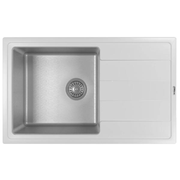 Chiuvetă Florentina Combi 780 78 x 48 / Piatră artificială, inox / Jasmin photo 1