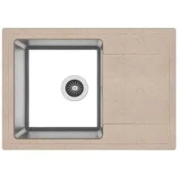 Chiuvetă Florentina Combi 780 78 x 48 / Piatră artificială, inox / Beige