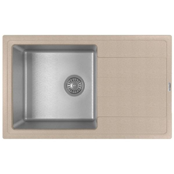Chiuvetă Florentina Combi 780 78 x 48 / Piatră artificială, inox / Sand photo 1
