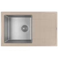 Chiuvetă Florentina Combi 780 78 x 48 / Piatră artificială, inox / Sand