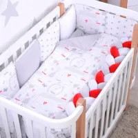 Lenjerie de pat pentru copii Veres Bear House (2600000099592 ) Bumbac, hollofayber, softfiber/ Gray Red