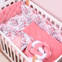 Lenjerie de pat pentru copii Veres Velour Powdery leaves (2600000098441 ) Bumbac, hollofayber, velur/ Pink White